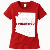#RedForEd Distressed Red For Ed  Womens T-Shirt