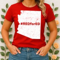 #RedForEd Distressed Red For Ed  Womens T-Shirt