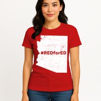 #RedForEd Distressed Red For Ed  Womens T-Shirt