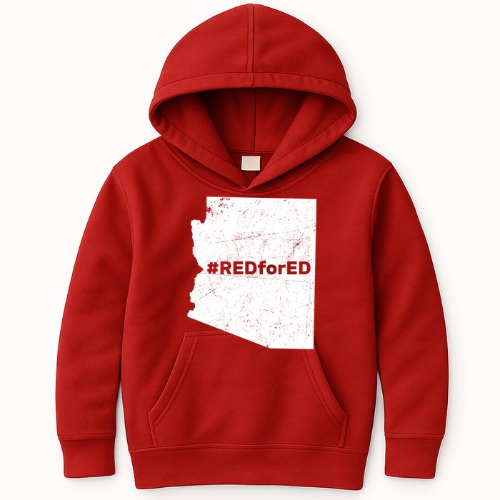 #RedForEd Distressed Red For Ed  Kids Hoodie