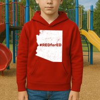 #RedForEd Distressed Red For Ed  Kids Hoodie