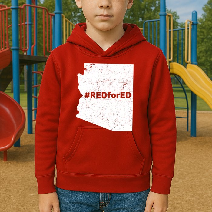 #RedForEd Distressed Red For Ed  Kids Hoodie