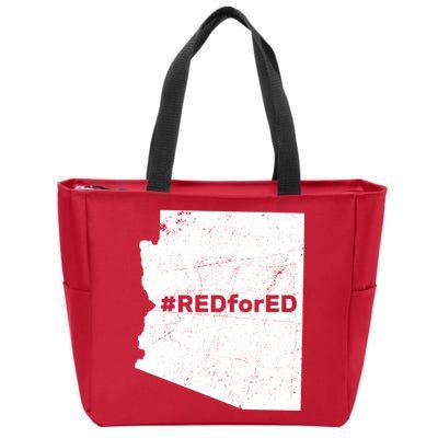 #RedForEd Distressed Red For Ed  Zip Tote Bag