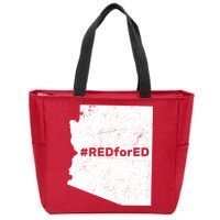 #RedForEd Distressed Red For Ed  Zip Tote Bag