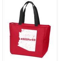 #RedForEd Distressed Red For Ed  Zip Tote Bag
