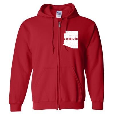 #RedForEd Distressed Red For Ed  Full Zip Hoodie