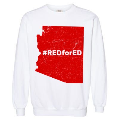 #RedForEd Distressed Red For Ed  Garment-Dyed Sweatshirt