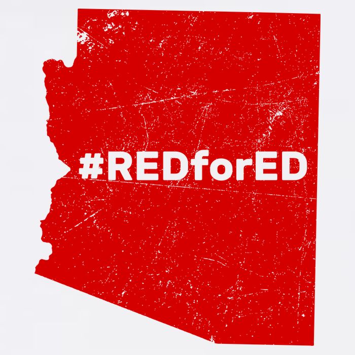 #RedForEd Distressed Red For Ed  Garment-Dyed Sweatshirt