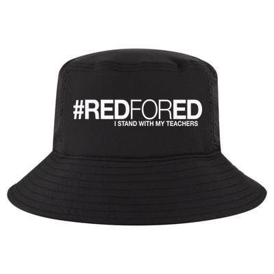 #RedForEd I Stand With My Teachers Red For Ed Cool Comfort Performance Bucket Hat