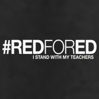 #RedForEd I Stand With My Teachers Red For Ed Garment-Dyed Fleece Hoodie