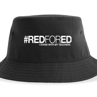 #RedForEd I Stand With My Teachers Red For Ed Sustainable Bucket Hat