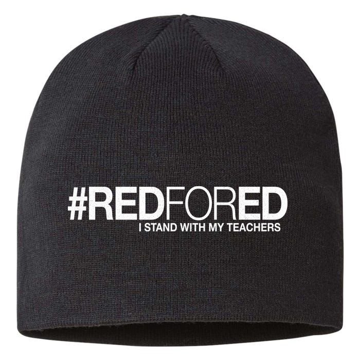 #RedForEd I Stand With My Teachers Red For Ed Sustainable Beanie