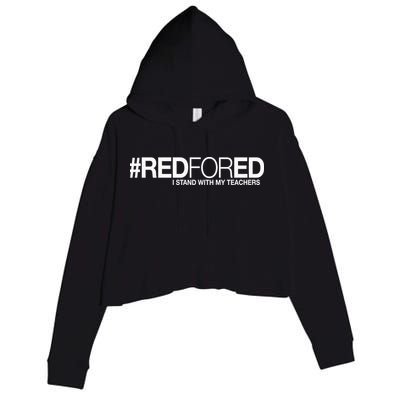 #RedForEd I Stand With My Teachers Red For Ed Crop Fleece Hoodie