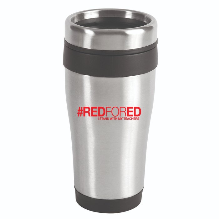 #RedForEd I Stand With My Teachers Red For Ed 16oz Travel Tumbler