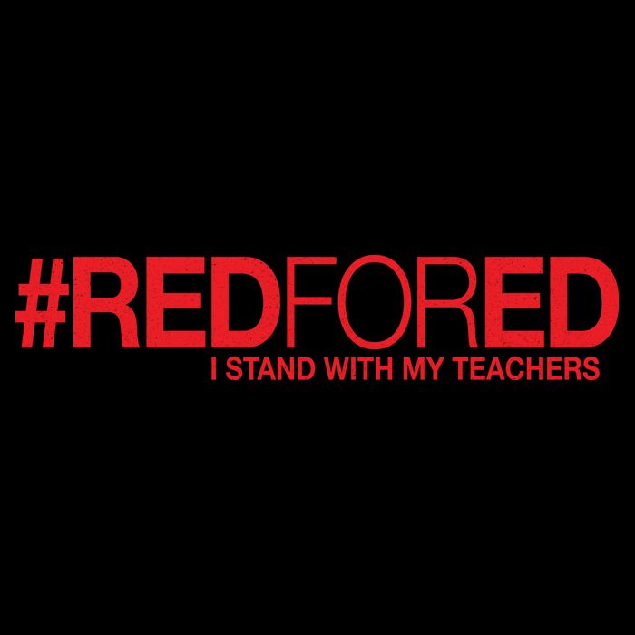 #RedForEd I Stand With My Teachers Red For Ed 16oz Travel Tumbler