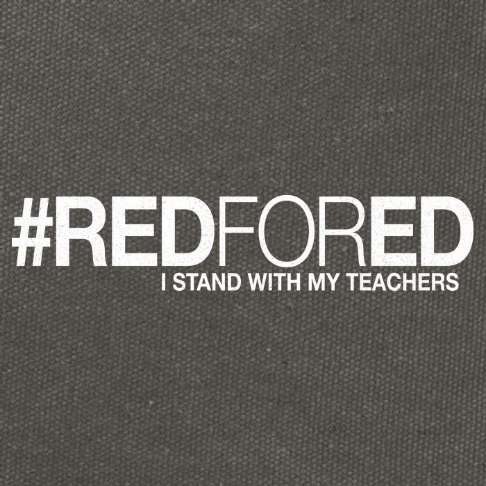 #RedForEd I Stand With My Teachers Red For Ed Cotton Canvas Backpack