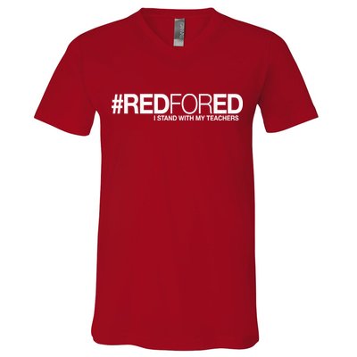#RedForEd I Stand With My Teachers Red For Ed V-Neck T-Shirt