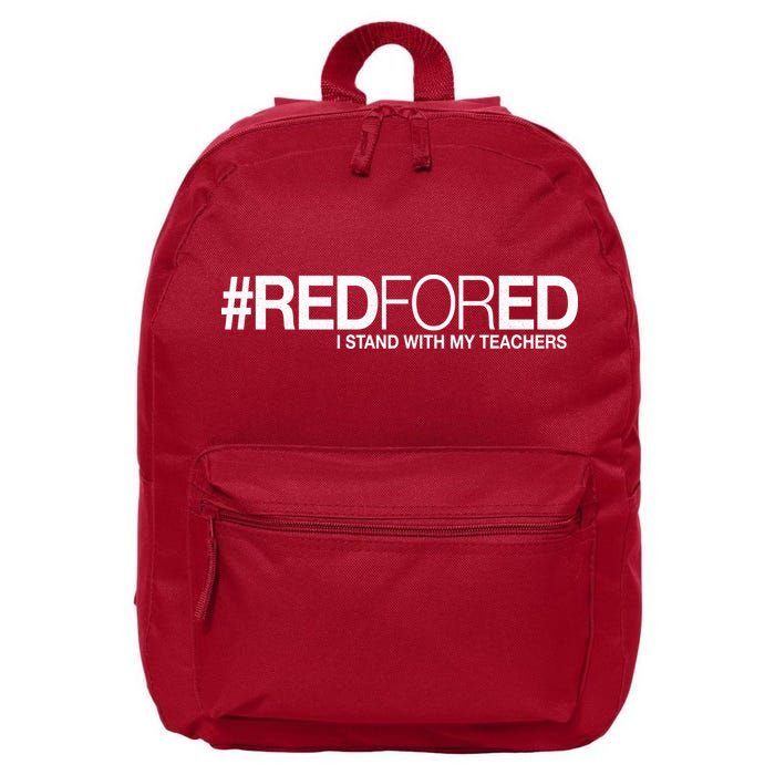 #RedForEd I Stand With My Teachers Red For Ed 16 in Basic Backpack