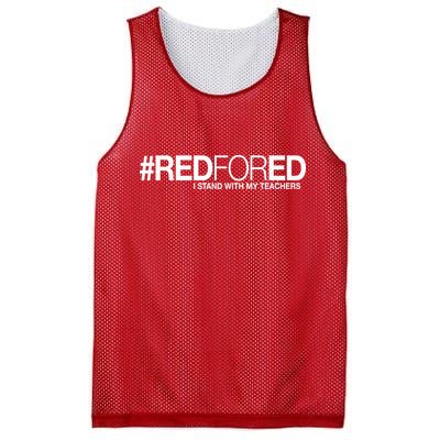 #RedForEd I Stand With My Teachers Red For Ed Mesh Reversible Basketball Jersey Tank