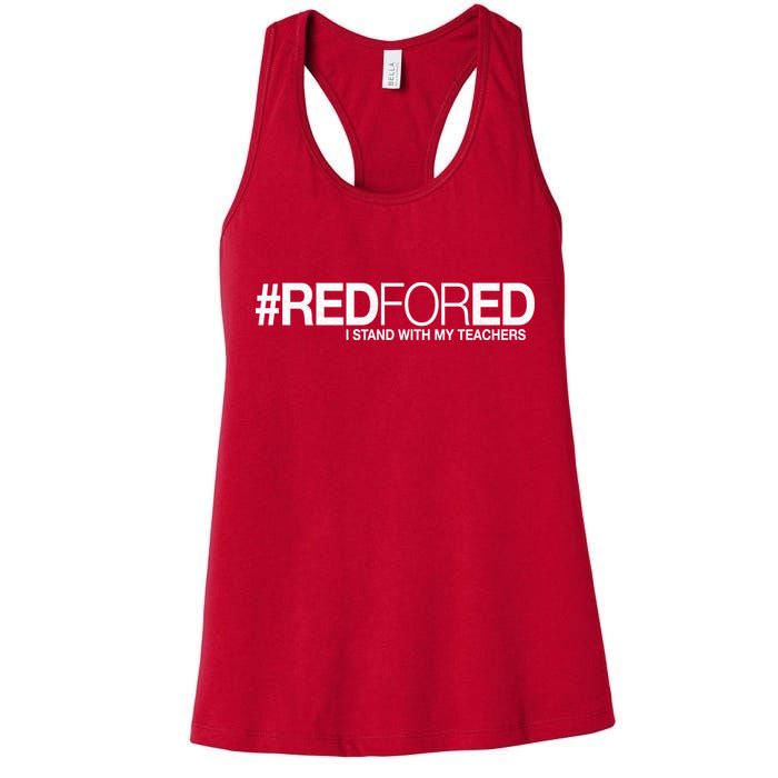 #RedForEd I Stand With My Teachers Red For Ed Womens Tank Top