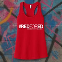 #RedForEd I Stand With My Teachers Red For Ed Womens Tank Top