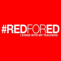 #RedForEd I Stand With My Teachers Red For Ed Women's V-Neck T-Shirt