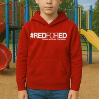 #RedForEd I Stand With My Teachers Red For Ed Kids Hoodie