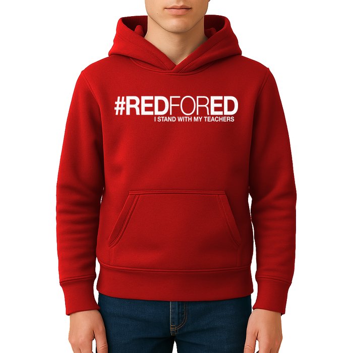 #RedForEd I Stand With My Teachers Red For Ed Kids Hoodie