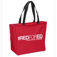 #RedForEd I Stand With My Teachers Red For Ed Zip Tote Bag