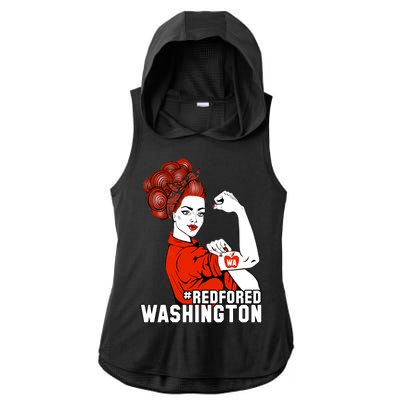 Redfored Red For Ed Washington Teachers Ladies PosiCharge Tri-Blend Wicking Draft Hoodie Tank