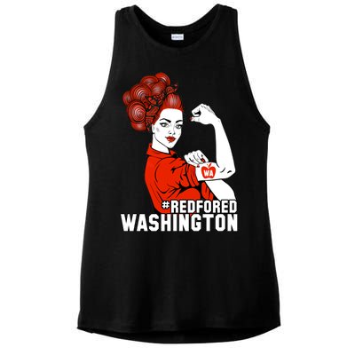 Redfored Red For Ed Washington Teachers Ladies PosiCharge Tri-Blend Wicking Tank