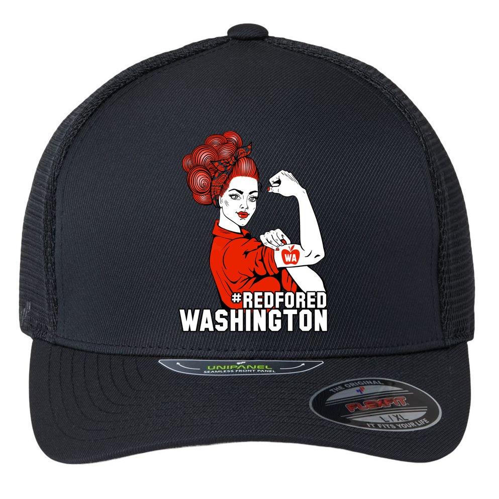 Redfored Red For Ed Washington Teachers Flexfit Unipanel Trucker Cap