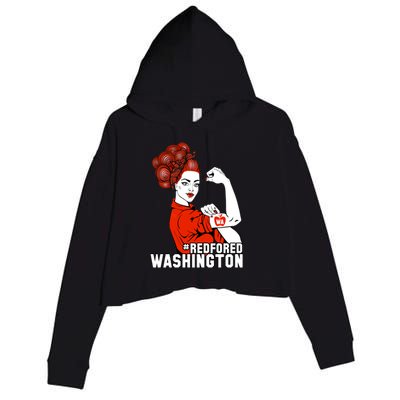 Redfored Red For Ed Washington Teachers Crop Fleece Hoodie