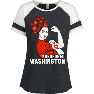 Redfored Red For Ed Washington Teachers Enza Ladies Jersey Colorblock Tee