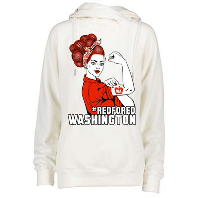 Redfored Red For Ed Washington Teachers Womens Funnel Neck Pullover Hood