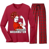 Redfored Red For Ed Washington Teachers Women's Long Sleeve Flannel Pajama Set 