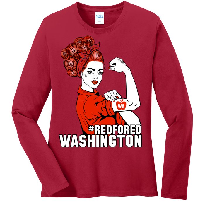 Redfored Red For Ed Washington Teachers Ladies Long Sleeve Shirt