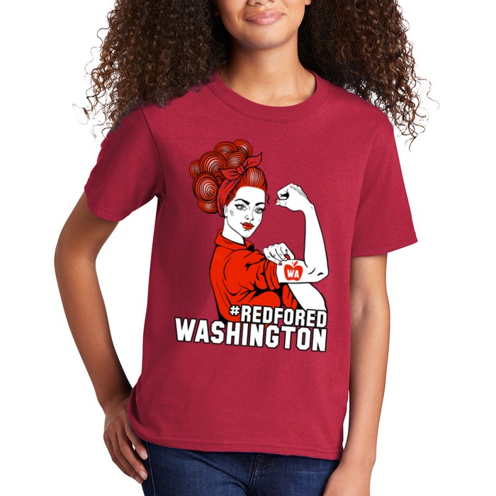 Redfored Red For Ed Washington Teachers Kids T-Shirt