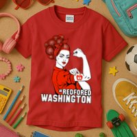 Redfored Red For Ed Washington Teachers Kids T-Shirt