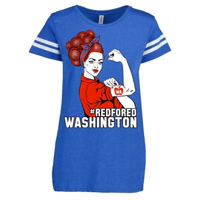 Redfored Red For Ed Washington Teachers Enza Ladies Jersey Football T-Shirt