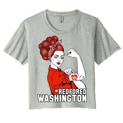 Redfored Red For Ed Washington Teachers Women's Crop Top Tee