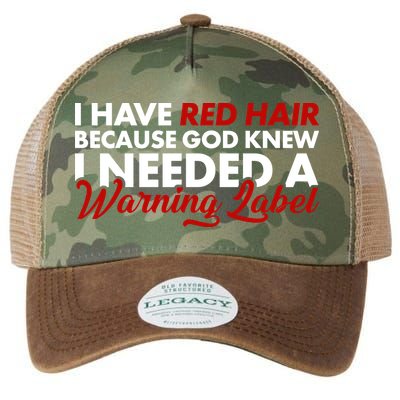  Redhead God Gave Me A Warning Label Legacy Tie Dye Trucker Hat