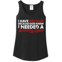  Redhead God Gave Me A Warning Label Ladies Essential Tank