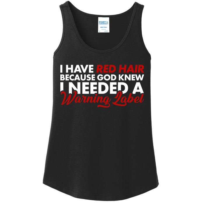  Redhead God Gave Me A Warning Label Ladies Essential Tank