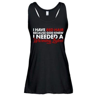  Redhead God Gave Me A Warning Label Ladies Essential Flowy Tank