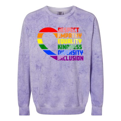 Respect Empathy Equality Kindness Diversity Inclusion Humans Colorblast Crewneck Sweatshirt