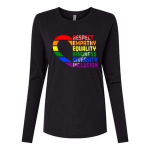 Respect Empathy Equality Kindness Diversity Inclusion Humans Womens Cotton Relaxed Long Sleeve T-Shirt