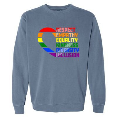 Respect Empathy Equality Kindness Diversity Inclusion Humans Garment-Dyed Sweatshirt