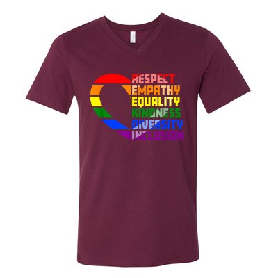 Respect Empathy Equality Kindness Diversity Inclusion Humans V-Neck T-Shirt