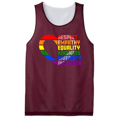 Respect Empathy Equality Kindness Diversity Inclusion Humans Mesh Reversible Basketball Jersey Tank